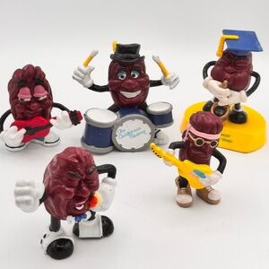 Vintage 1987/88 California Raisins Figure Collection Set of 5 Musical Characters